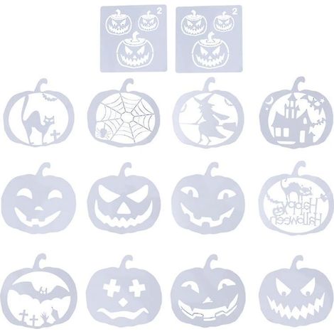 14 pochoirs citrouille pour décorations d'Halloween