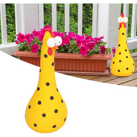 Statue de Poulet Résine Long Neck : Sculpture Animale Artisanale pour Décoration de Jardin et Micro-paysage - 20cm (1/5)
