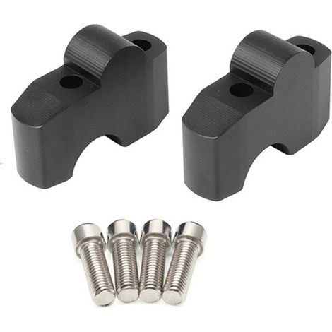 1 Set. Farbe: Schwarz. Material: Metall. Geeignet für Motorradlenkerhalterungen und Vorbauklemmen. (1/5)
