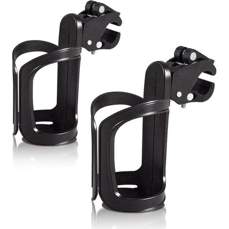 Zweiteiliger Fahrradbecherhalter – Fahrradbecherhalter – Becherhalter – Universalbecherhalter – geeignet für Fahrräder und Kinderwagen – Kunststoff – schwarz (1/5)
