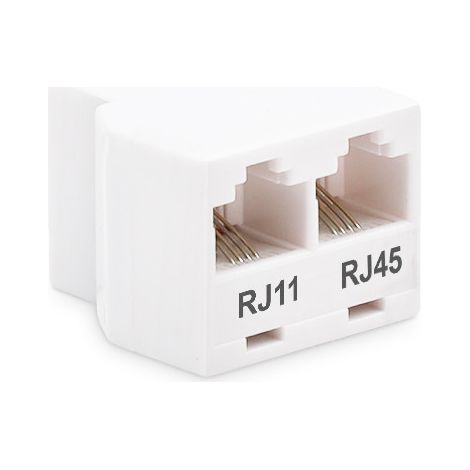 Metronic – Raccord RJ11 fem – Adaptateur RJ11/RJ45 pour connexion téléphonique – Permet de raccorder 2 équipements simultanément