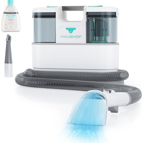 Nettoyeur de tapis portable 24V – Moteur brushless 12000 Pa – Double réservoir 1500 ml – Brosse haute densité pour nettoyage en profondeur – Haushof (1/5)