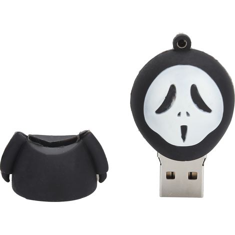 Clé USB 2.0 Fantôme 3D 16GB - Stockage Portable pour PC, Mac, Tablettes - Cadeau Créatif et Pratique