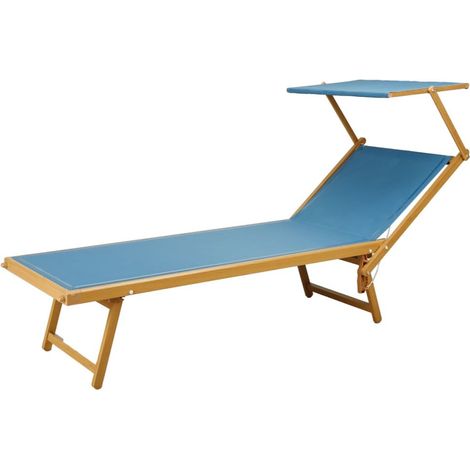 Lettino da Giardino Spiaggia Bagnino in Alluminio e Legno Yacht 189 x 58 x 36 cm
