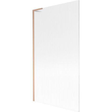 Mexen Next L mampara de bañera de 1 ala 100 x 150 cm, rayas, cobre cepillado - 895-100-000-03-09-65 (1/5)