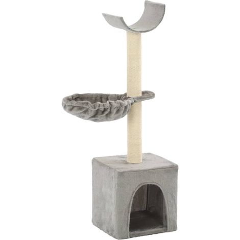 Katzen-Kratzbaum mit Sisal-Kratzsäulen 105 cm Grau
