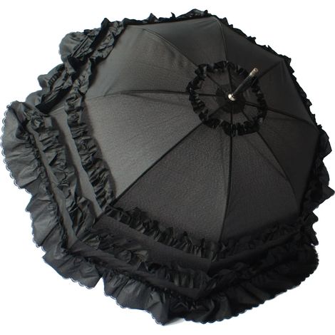 Parasol pliant avec bordure en dentelle, ouverture et fermeture automatiques, protection solaire UV, imperméable et résistant à la pluie, convient au soleil et à la pluie.-AquaForge