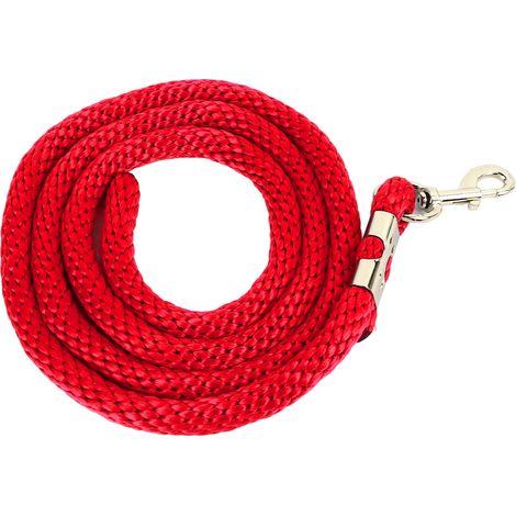 Longe pour cheval avec mousqueton, corde d'entraînement haute résistance et résistante, 2 m (6,6 pi), rouge, idéale pour l'entraînement, la compétition et la traction quotidienne. (1/5)