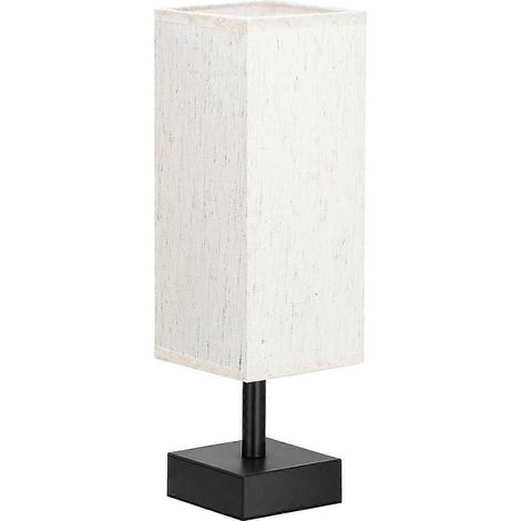 Kleine Tischlampe fürs Schlafzimmer – Nachttischlampe, minimalistische Nachttischlampe mit quadratischem Stoffschirm, Schreibtisch-Leselampe für Kinder