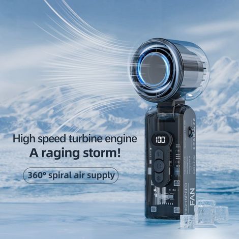 HONORNIC - Ventilateur climatiseur portable mini, rechargeable par USB, batterie 3600 mAh, 3 vitesses, LED blanche