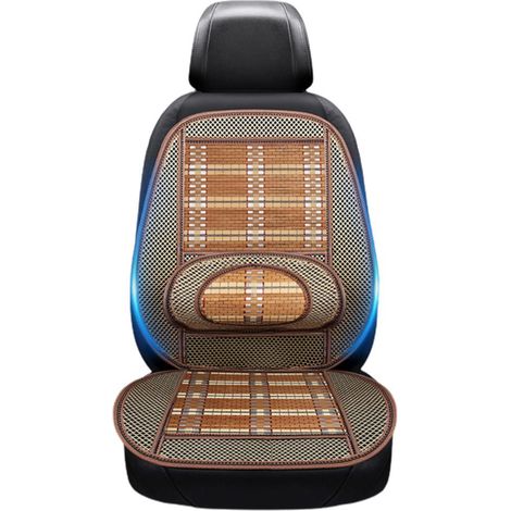 GARRYFIZH Coussin de siège de voiture d'été en fil d'acier, respirant, avec soutien lombaire et tapis de massage.