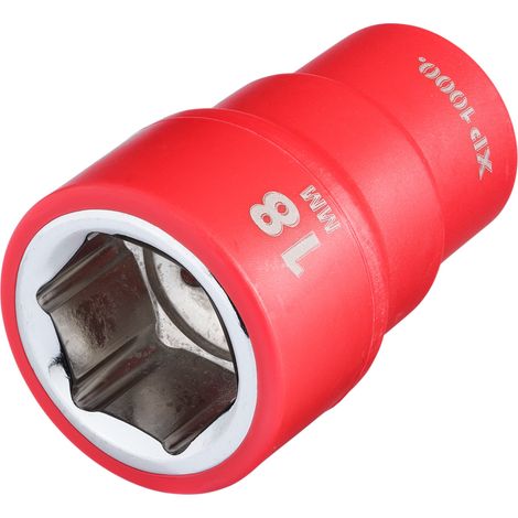 Draper 17654 XP1000 VDE Socket, 3/8"" Sq. Dr., 18mm (1/2)