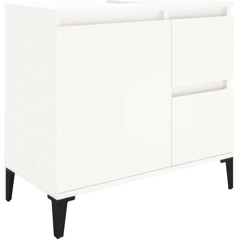 vidaXL Armadietto da Bagno Bianco 65x33x60 cm in Legno Multistrato (1/5)