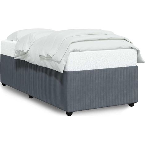 Maison Exclusive - Cadre de lit sans matelas gris foncé 100x200 cm velours