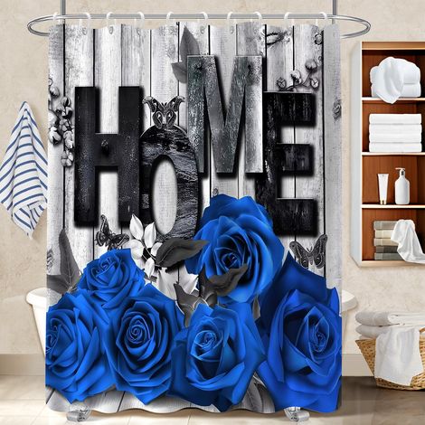 Rideau polyester pour douche 180x180 poids aux ourlets rideau étanche pour idée cadeau pour pendaison de crémaillère (1/5)