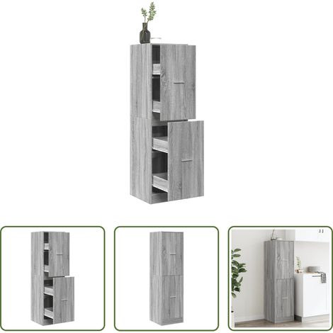 vidaXL Holzwerkstoff - Apothekerschrank Grau Sonoma 40x41x144,5 cm Holzwerkstoff (1/5)