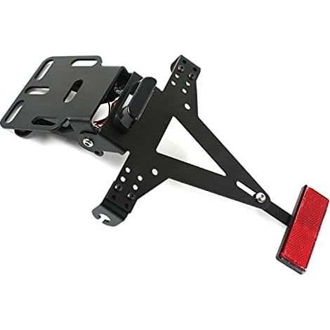 Adjustable Motorcycle License Plate Bracket with License Plate Light, Compatible with Most Popular Motorcycle Models (1/5)