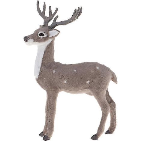 Weihnachts-Elch-Plüschtier, Rentier-Modell, hellbraun, weiblich, Ständer-Grey Male Stand (1/5)