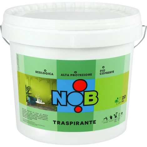 Idropittura traspirante ecologica coprente semilavabile interni bianca nob formato 20 kg - confezione 1