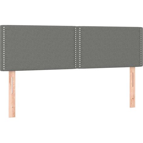 Maison Exclusive - Cabeceros tela gris oscuro 144x5x78/88 cm (1/5)