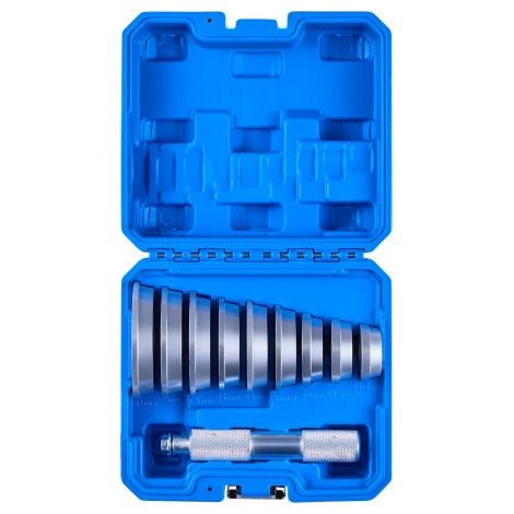 Lagerpressen Set 10 tlg. Lagerlaufring Dichtungstreiber Satz mit 9 Buchsen und Griffschaft, Buchsentreiber Werkzeugsatz, zum Entfernen und Installieren aus Aluminiumlegierung mit Koffer (1/5)