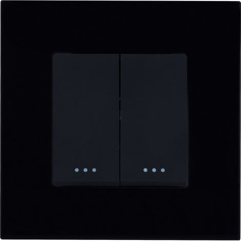 Interruptor Doble Conmutado con Marco PC Modern Negro