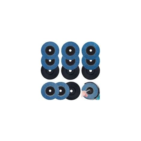 12-teiliges Lamellenscheiben-Set, 76-mm-Lamellenscheiben, Körnung 40/60/80/120, Schleifscheiben zum Entgraten, Polieren, Entrosten und für die Endbearbeitung – Crezuo