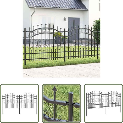 vidaXL Clôture moderne -  Clôture de jardin Gris 240 x 140 cm Acier peint par poudre (1/5)