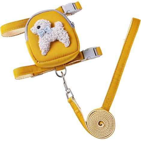 Sac à dos/harnais pour animaux – Design mignon – Matière douce – Réglable  convient aux chiens ayant un tour de poitrine de 43 à 51 cm – Jaune (1/5)