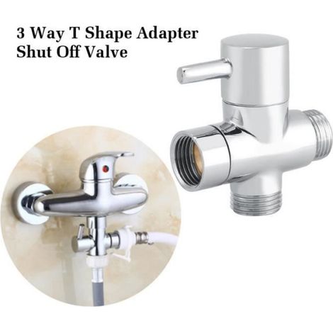3 voies, inverseur en forme de T, robinet d'arrêt de douche, toilette, bidet, adaptateur pour eau de pulvérisateur, couleur chrome