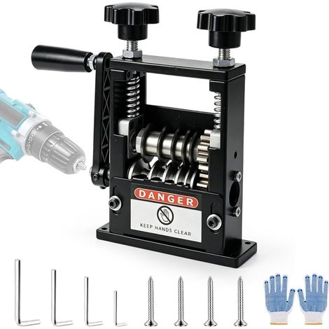 Machine à dénuder les câbles Électrique, 6 positions, 5 lames, adaptée aux câbles de 3 mm à 17 mm Pince à dénuder manuelle ou à perceuse pour le recyclage des vieux câbles (noir) (1/5)