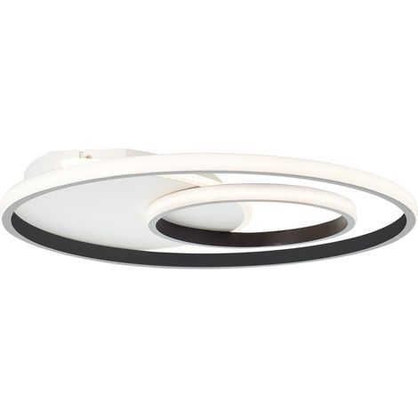 BRILLIANT Lampe, Merapi LED Deckenleuchte 51x51cm weiß/schwarz, Metall/Kunststoff, 1x 34W LED integriert, (4700lm, 3000K), A+ (1/5)
