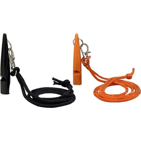2 pieces sifflets pour chien haute frequence , rappel anti aboiement avec cordon , orange noir (1/5)
