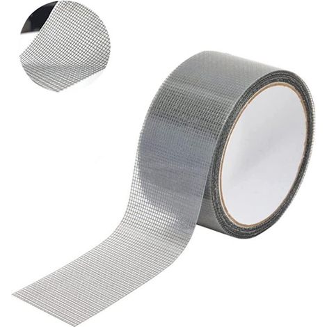 Nastro di riparazione per zanzariera - 5x200 cm – Fibra di vetro, resistente all'acqua, grigio (1/5)