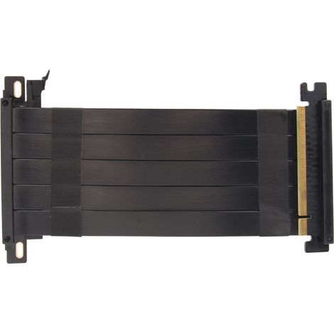 Doppelseitiges, flexibles PCIe 4.0 x16-Verlängerungskabel, 180 Grad, kompatibel mit RTX 4090 und RX 7900 XT, 20 cm, schwarz