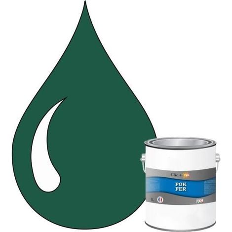 Peinture - POK - Fer Antirouille - Glycérophtalique - 1L - RAL 6016 Vert turquoise (1/4)