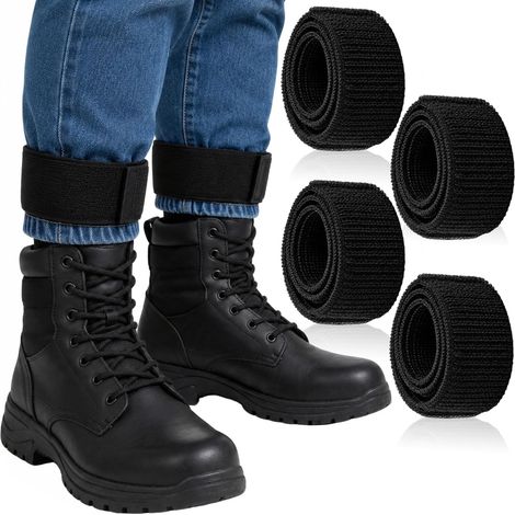clip elastiche per pantaloni da ciclismo con velcro, nere (1/5)