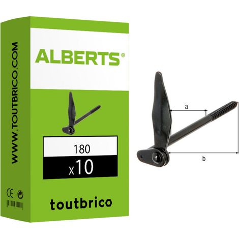Lot de 10 arrêts de volet marseillais à visser noir 180mm – Acier brut laqué – Fixation à vis – Pour montage rapide –
