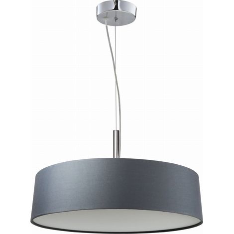 Suspension Candellux BLUM 3xE27 abat-jour gris chromé (1/3)