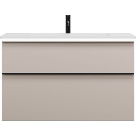 burgbad Eqio lavabo mineral de fundición con mueble bajo para