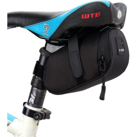 Bicycle Saddle Bag Bundle for Mountain Bike Racing Phone Key Gloves - Black - 1689cm (1/5)