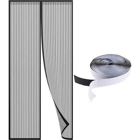 Zanzariera magnetica, zanzariera magnetica per porte, elegante tenda antizanzare perfetta per porte e patii, impedisce l'ingresso di zanzare e altri insetti - Nero 90x210cm (1/5)