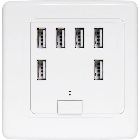 prise murale universelle USB, 6 ports intégrés, panneau de charge 220V 4A, charge rapide (1/3)