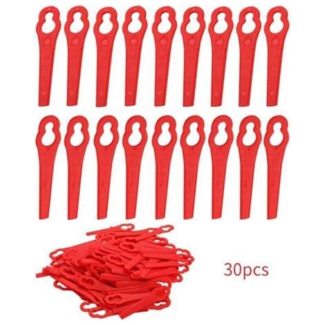Lames de rechange rouges pour tondeuse à gazon, 30 pièces, en plastique, pour FRT18A, FRT18A1, Art. 46155, FRT20A1, accessoires (1/4)