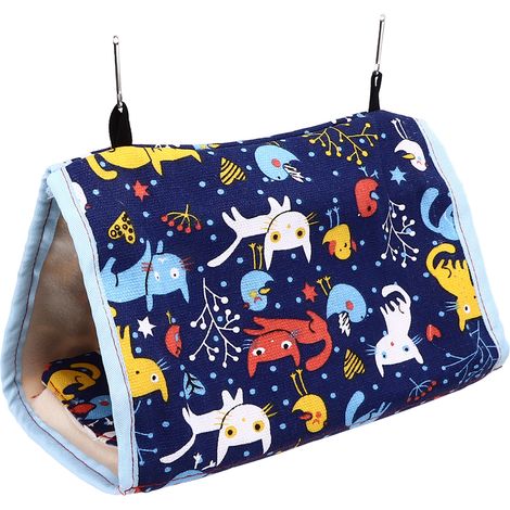 Warm Bird Nest Soft Thickened Foldable Bird Hanging Bed Toy with Hook for Parrots Parakeets