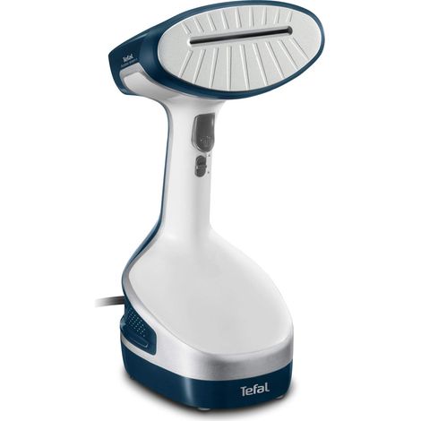 Tefal DT8100 - Spazzola a vapore Access Steam+, con cappa a vapore, spazzola per pelucchi, gancio appendiabiti serbatoio dell'acqua da 190 ml 1600 Watt blu/bianco, 16 x 33 x 22 cm (1/5)