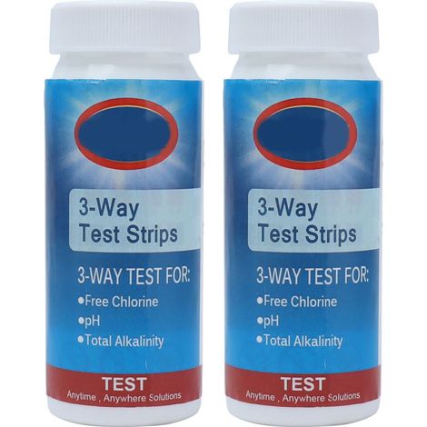 2 Flacons Bandelettes Test 3 en 1 Chlore Libre pH Alcalinité Totale pour Aquarium (1/5)