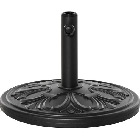 Base per Ombrellone Rotonda Ø48x34 cm in Plastica da 13kg per Pali da Ø35/38/48 mm, Nero