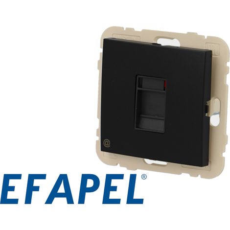 Prise RJ45 cat.6 noire mat Efapel Logus 90
