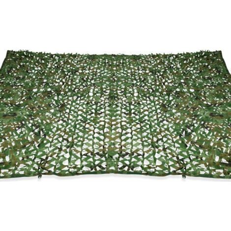 Voile d'ombrage rectangulaire design ombrière camouflage 3x5 M treillis vert-INHHUB (1/5)